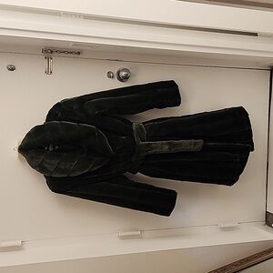 Dennis Basso Faux Mink Coat w/Shawl Collar in Pine Needle (Beautiful Deep Green)